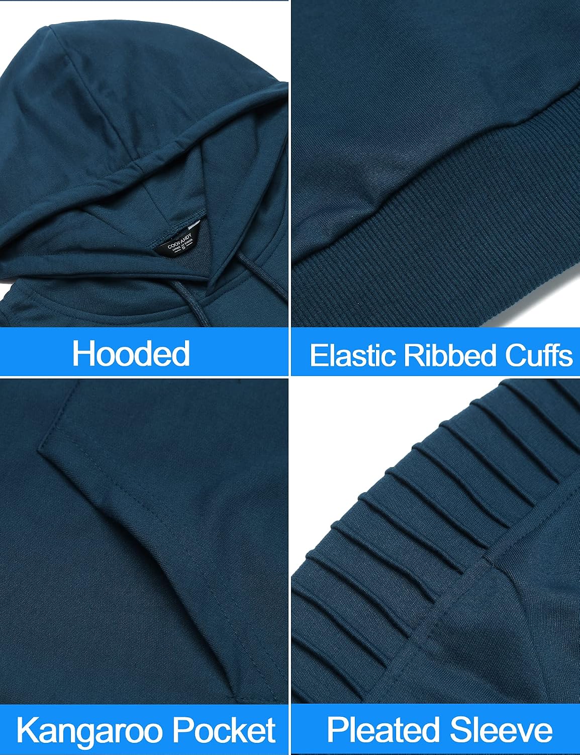 COOFANDY Men's Tracksuit 2 Piece Hoodie Sweatsuit Sets Casual Jogging Athletic Suits image 5