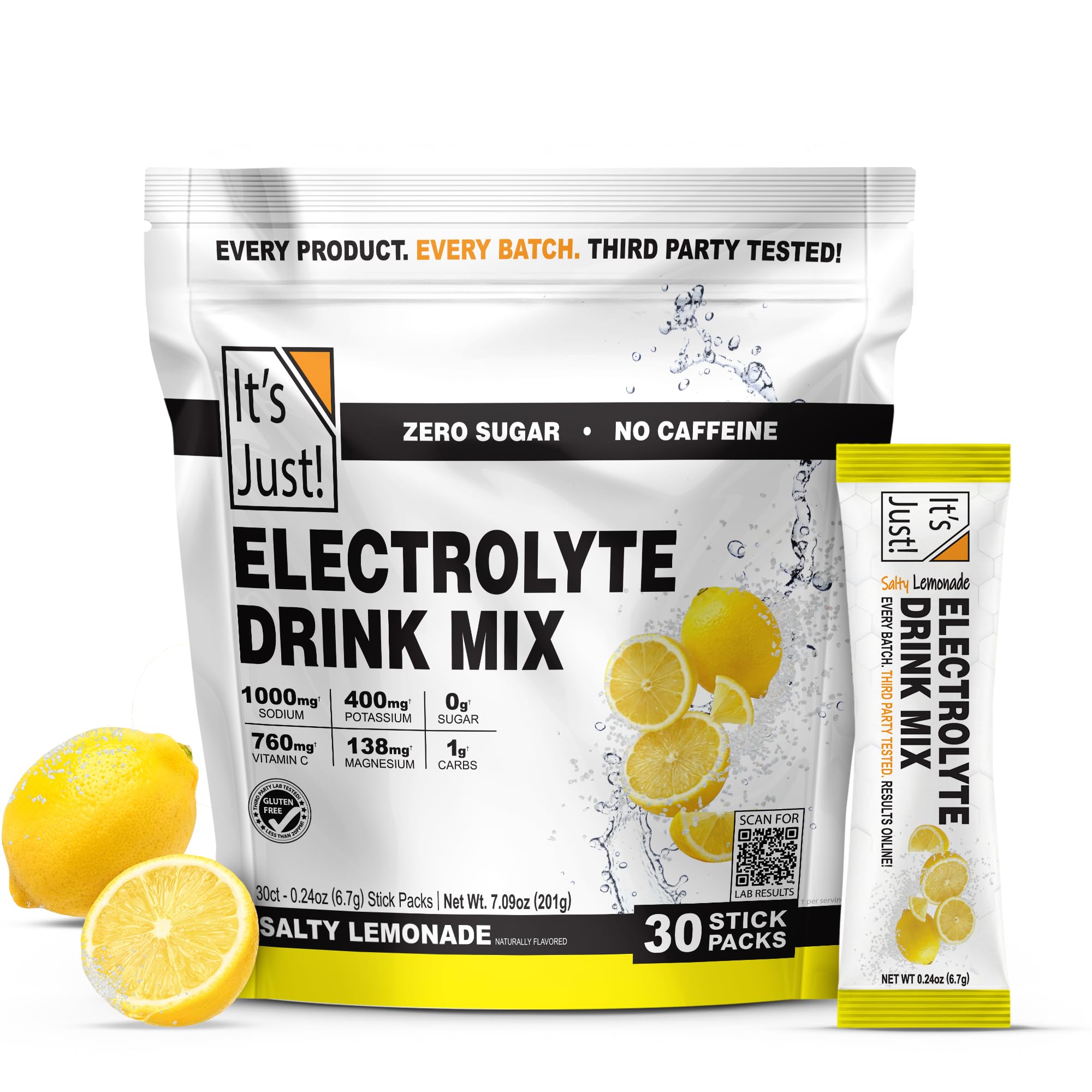 It's Just! - Electrolyte Drink Mix, 30 Count, Salty Unflavored — Amazon image 11