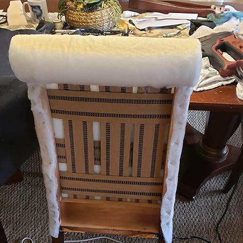 Miniatura 7 de ZOENHOU Cincha de yute para tapicería de 3.5 pulgadas x 21.8 yardas, cincha de yute grueso para muebles, correas naturales con rayas negras para