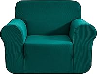 Vista 46 de CHUN YI - Funda elástica de 1 pieza para sillón grande, funda protectora suave de Jacquard con elastano, detalle de cuadros y parte inferior