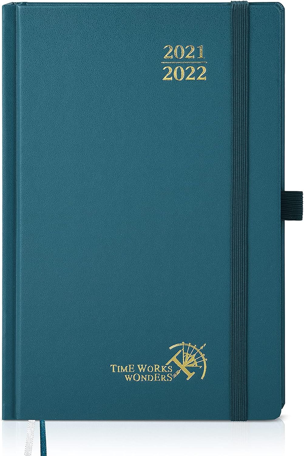 POPRUN Academic Daily Planner 2021-2022 Page A Day Aug 2021 - July 2022 with Hourly Schedule Pocket, Note & Contact Pages, Hardcover, 5.5" x 8.5", Green
