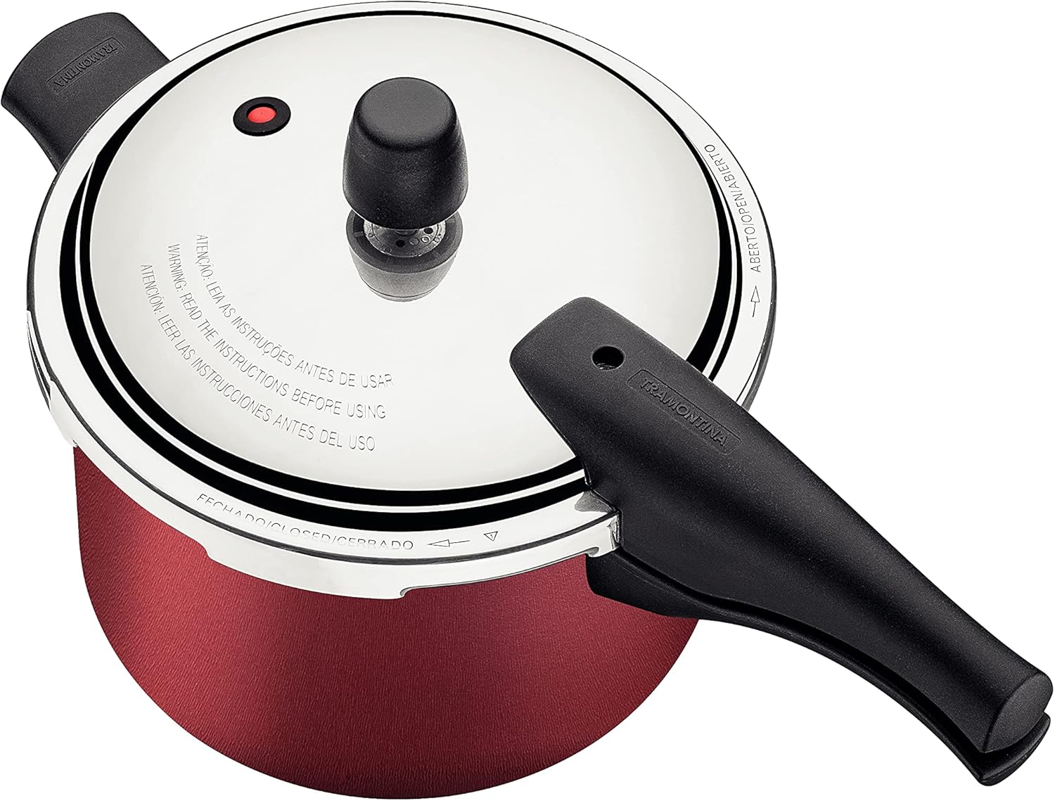 Imagem superior da panela de pressão com fundo neutro. Imagem superior da panela de pressão com fundo neutro.