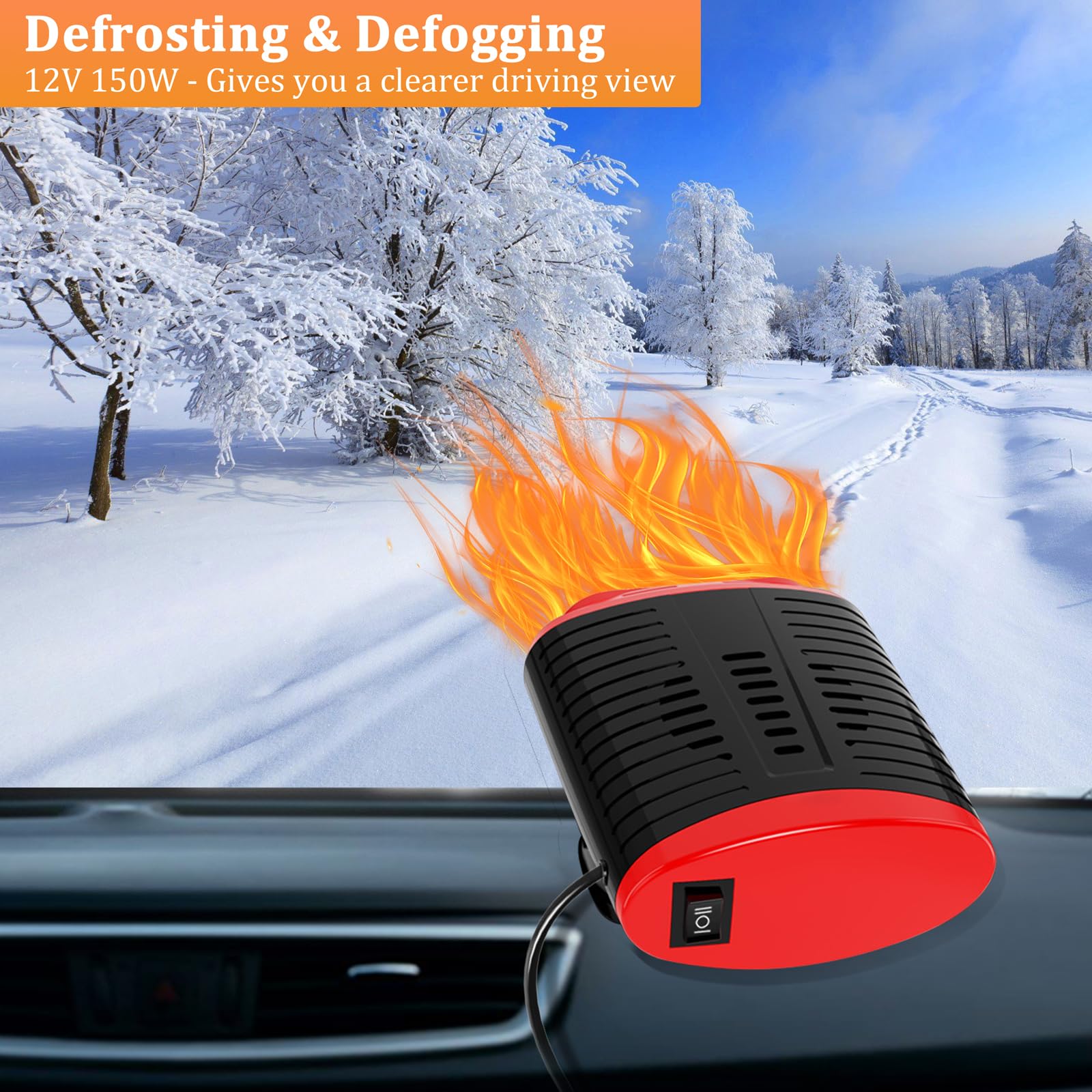 200W Autoheizung 12v: Auto Heizung Tragbar akku kfz Heizlüfter, Zigarettenanzünder 12 Volt Standheizung Scheibenheizung sitzheizung mit Ventilator für Wohnmobil PKW Camping LKW 12 v Car Heater