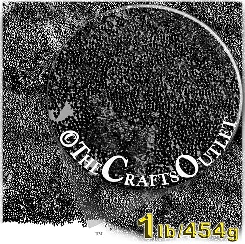 The Crafts Outlet MCR-GLS-TRN-TA6-BLK-1LB Transparent Glass Microbead, 1 Bag of 1-Pound, Translucent Black Negro,Aguamarina (Aquamarine),Aurora