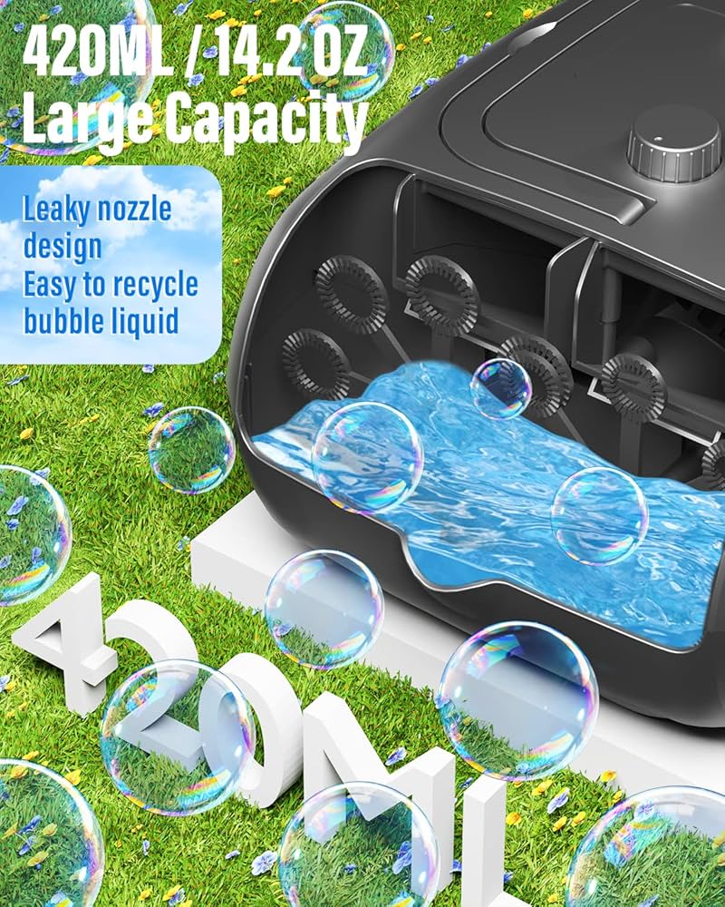 バブルマシン Amazon | バブルマシン - 16本の杖 8000個以上のバブル/分 子供と幼児