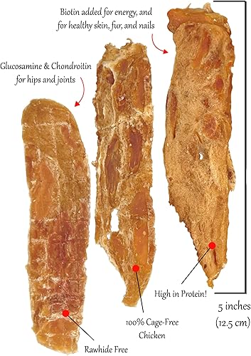 Miniatura 4 de Tiras de carne de pollo (30 unidades) Glucosamina y condroitina y biotina añadidas para caderas y articulaciones, uñas y piel