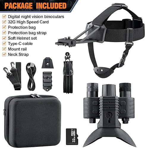 Miniatura 6 de Bestguarder Binoculares WiFi de visión nocturna, suministro limitado, foto de 16 MP, video 1080P, 8X, zoom digital, 490 pies, rango nocturno,