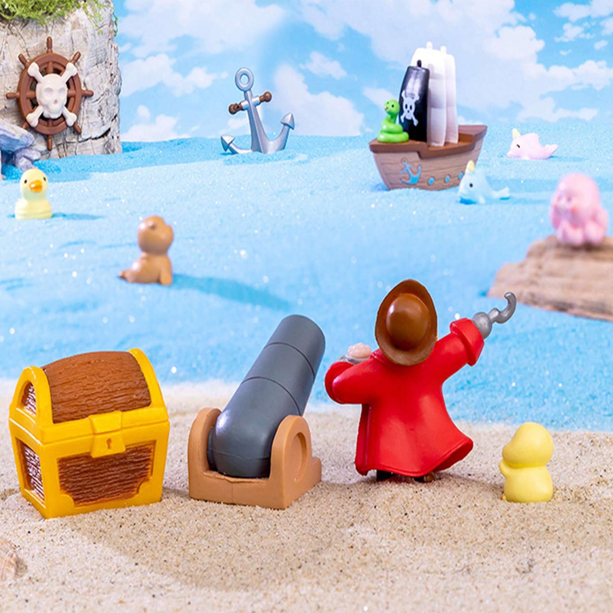 ascension Cute 6pcs Pirate Ship & Treasure Cannon Car Decor Set Perfect for Home Garden and Fairy Gardens Cake Toppers Decoration Unique Gift Idea for Kids Dollhouse Miniatures for Home Decor - Image 4 thumbnail