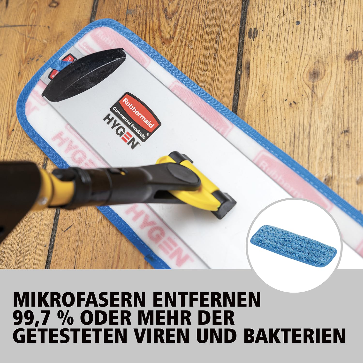 Rubbermaid Commercial Products Hygen Pulse Mikrofaser Mopp Set – 2 Moppköpfe | Bodenwischer mit Sprühfunktion | Gelb