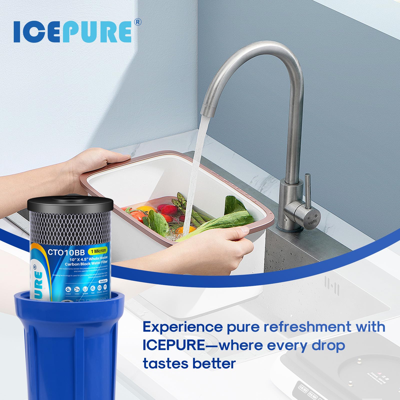 ICEPURE Water Filter - Whole House Sediment Activated Carbon -8