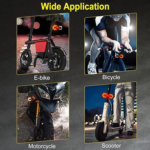 Miniatura 8 de Luz trasera de bicicleta con señal de giro, intermitentes de bicicleta delantera y trasera, luz trasera dividida para bicicleta 5 modos, recargable
