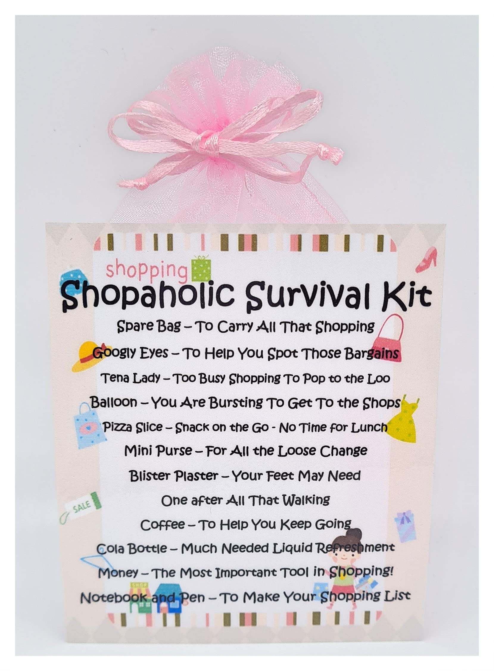 Shopaholic Survival Kit ~ Fun Novelty Gift & Greetings Card Alternative | Birthday Present | Cheer Up Gift | Personalised Keepsake for a Shopaholic | Secret Santa