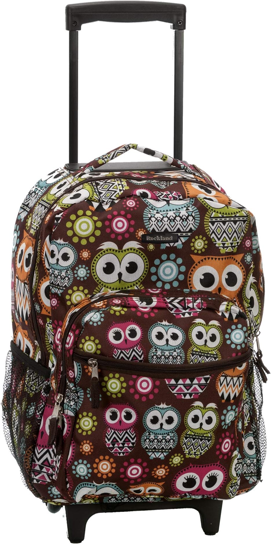 Double Handle 17" Rolling Backpack, Owl