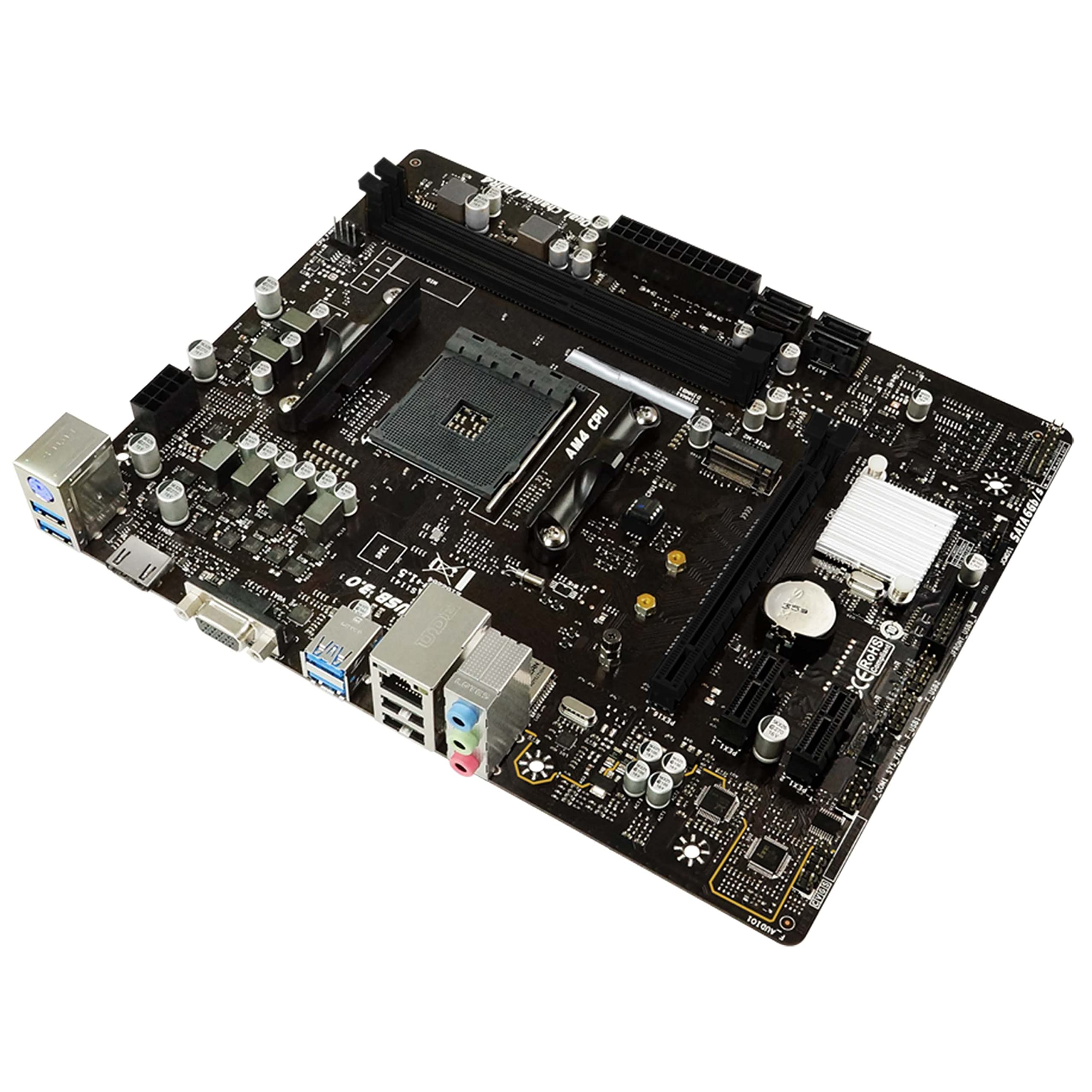 SIMPLETEK Carte mère Micro-ATX Socket AM4 AMD B550 | NVME 2 X DDR4 MAX 32 Go | 1 SLOT M.2 PCIE 3.0 | AM4 B450 RYZEN 3 5 7 9