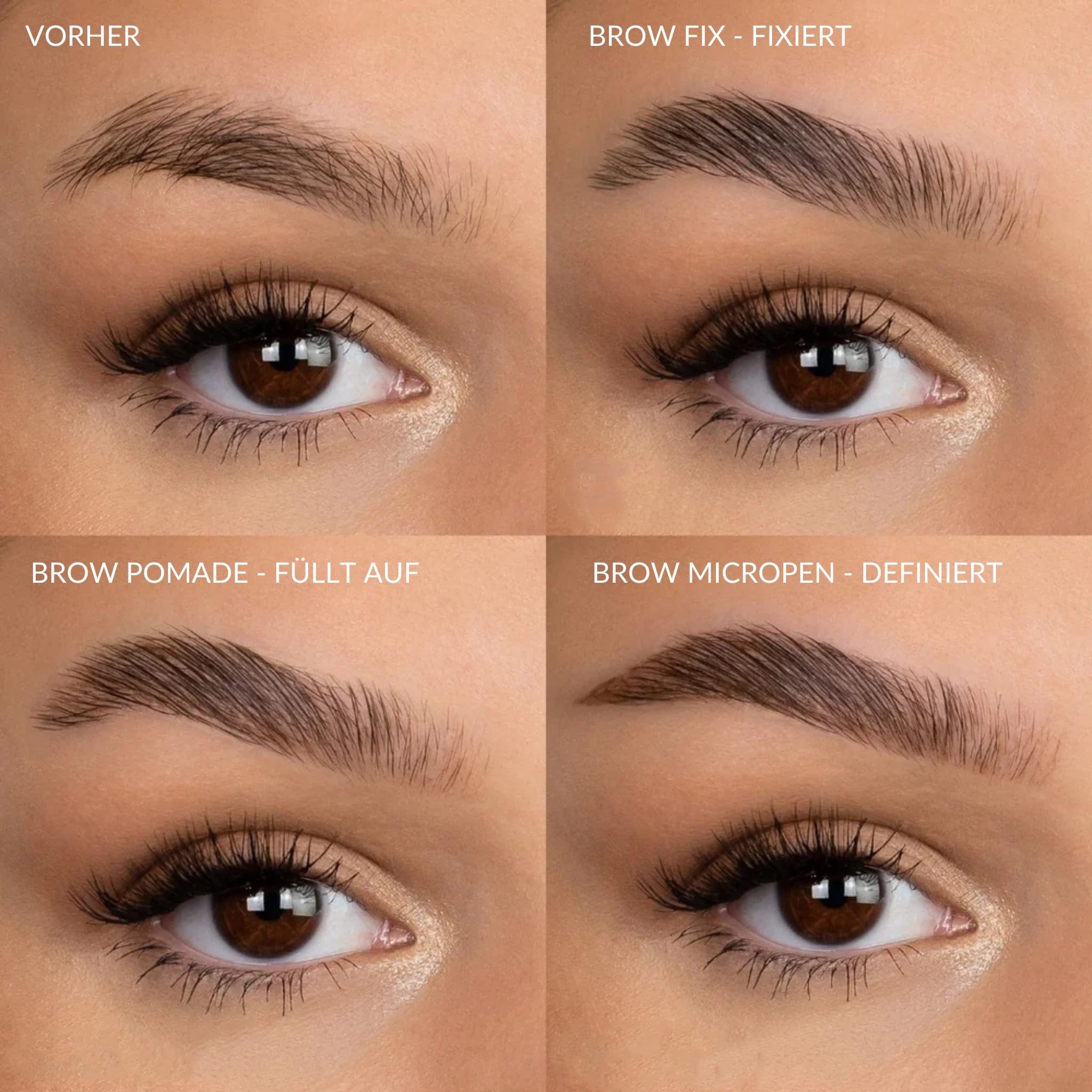 fleeky Augenbrauen-Set Brow Fix, Pomade & Micropen 3in1 - Perfekte Form Schattierung Füllung & Definition für natürliche wischfeste Ergebnisse (brown)
