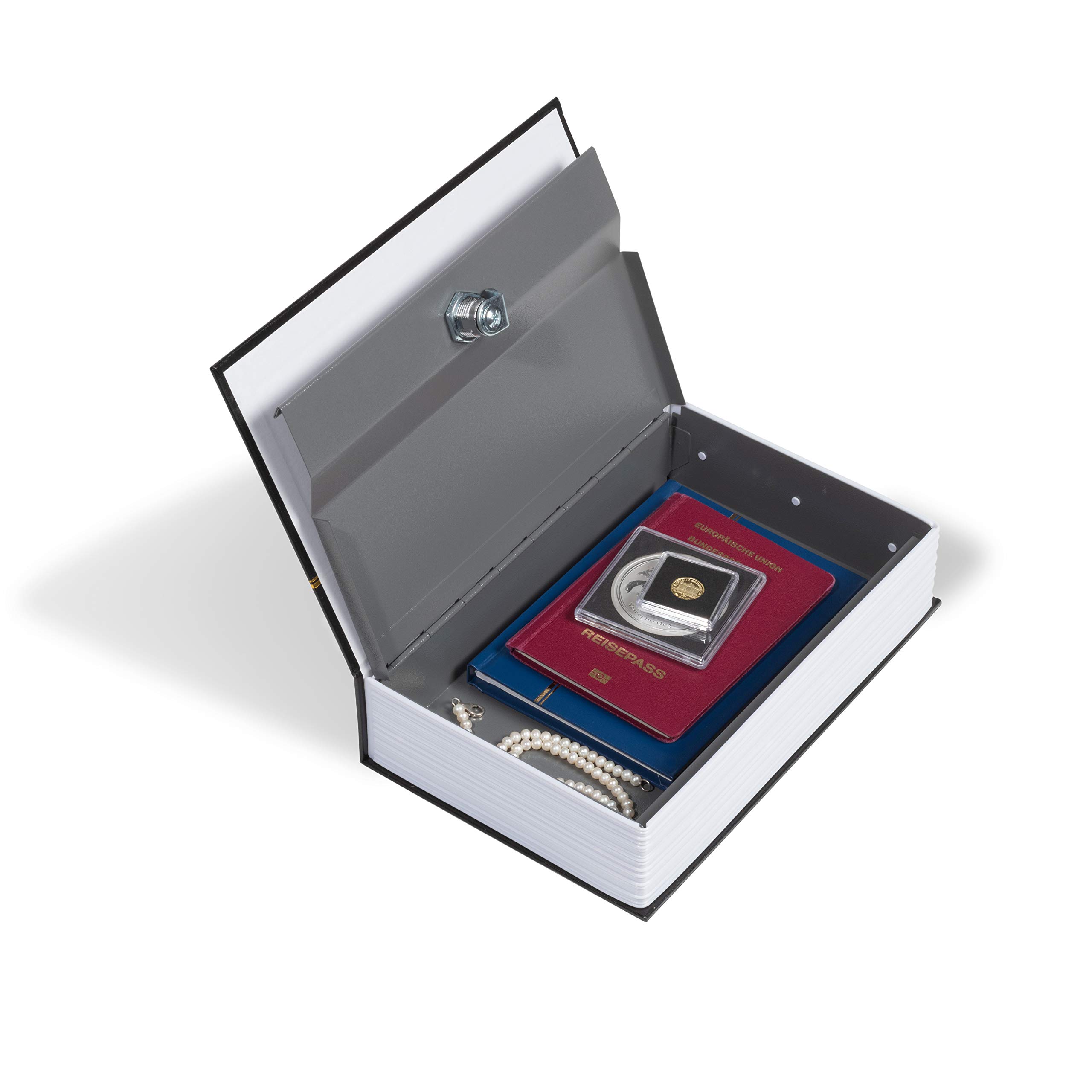 Buch-Tresor: Material: Einband aus Kunstleder, Safe aus Stahl