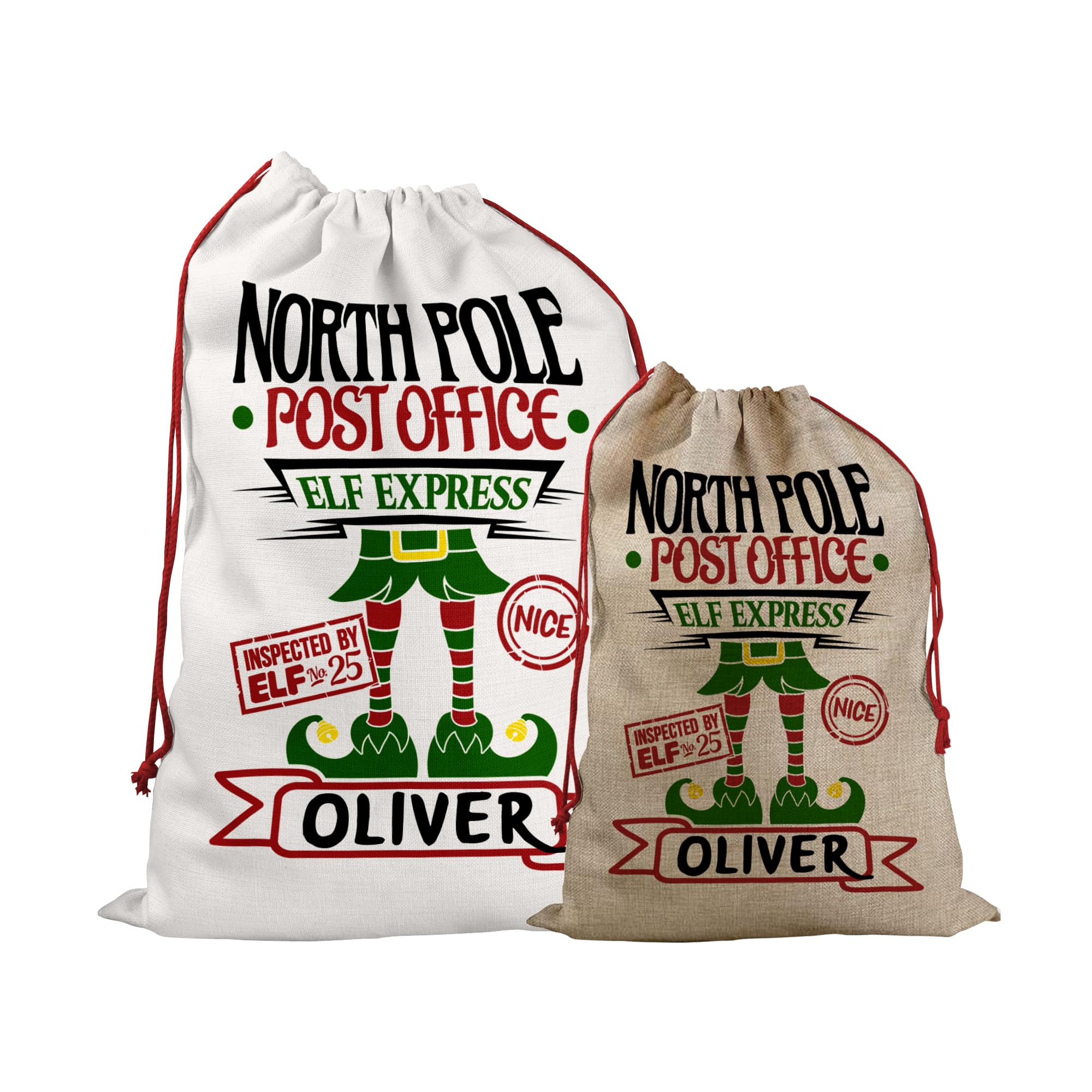 Print Maniacs Multicolor Personalised Santa Sack Father Christmas Bag Present Xmas Stocking Gift Elf Mail