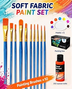 Fabric Paint, Permanent Soft Fabric Paint Set for Clothes