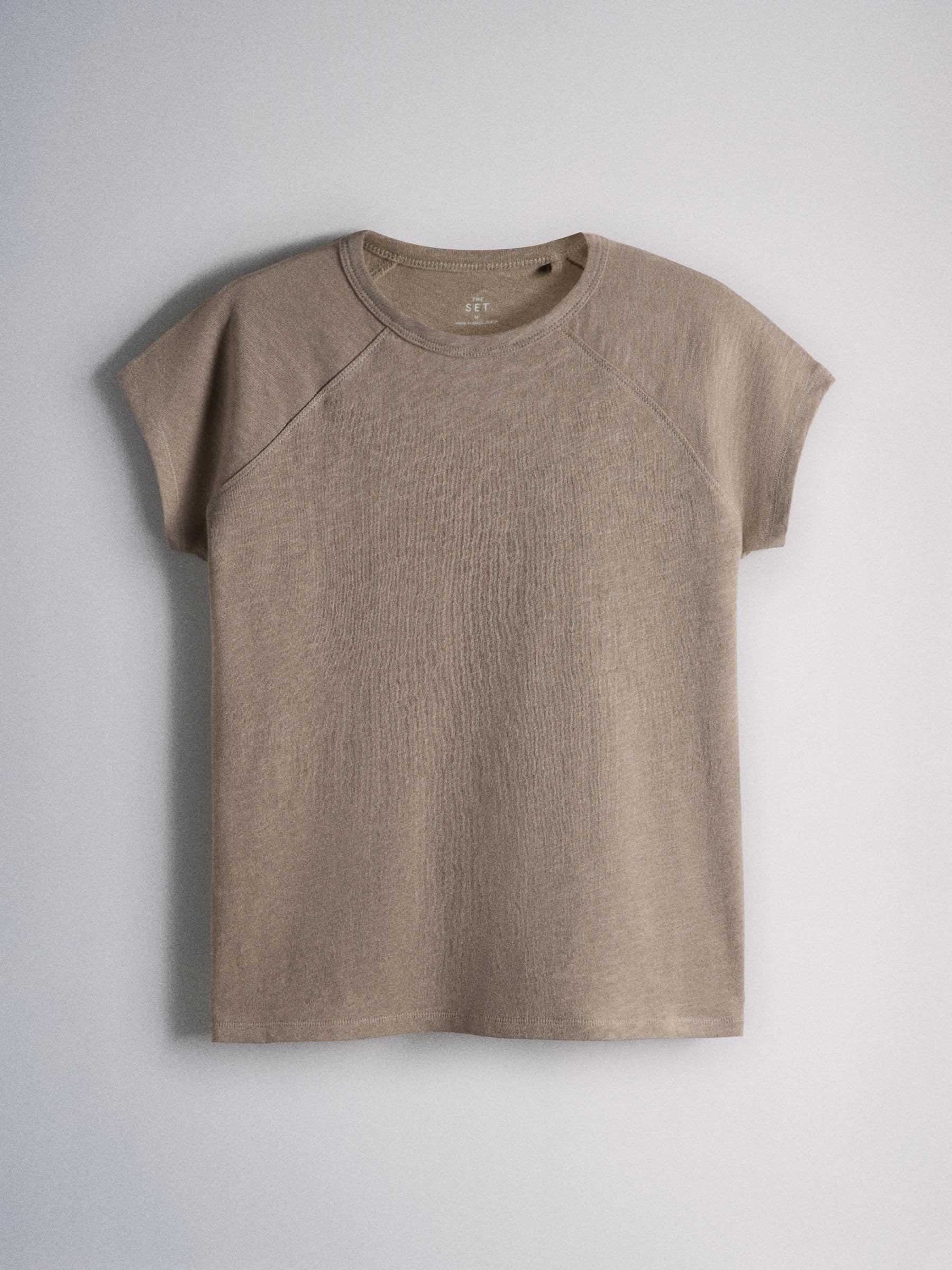 THE SET Femme T-Shirt à Manches Raglan, Lot de 5 | Coupe standard, 100 % coton