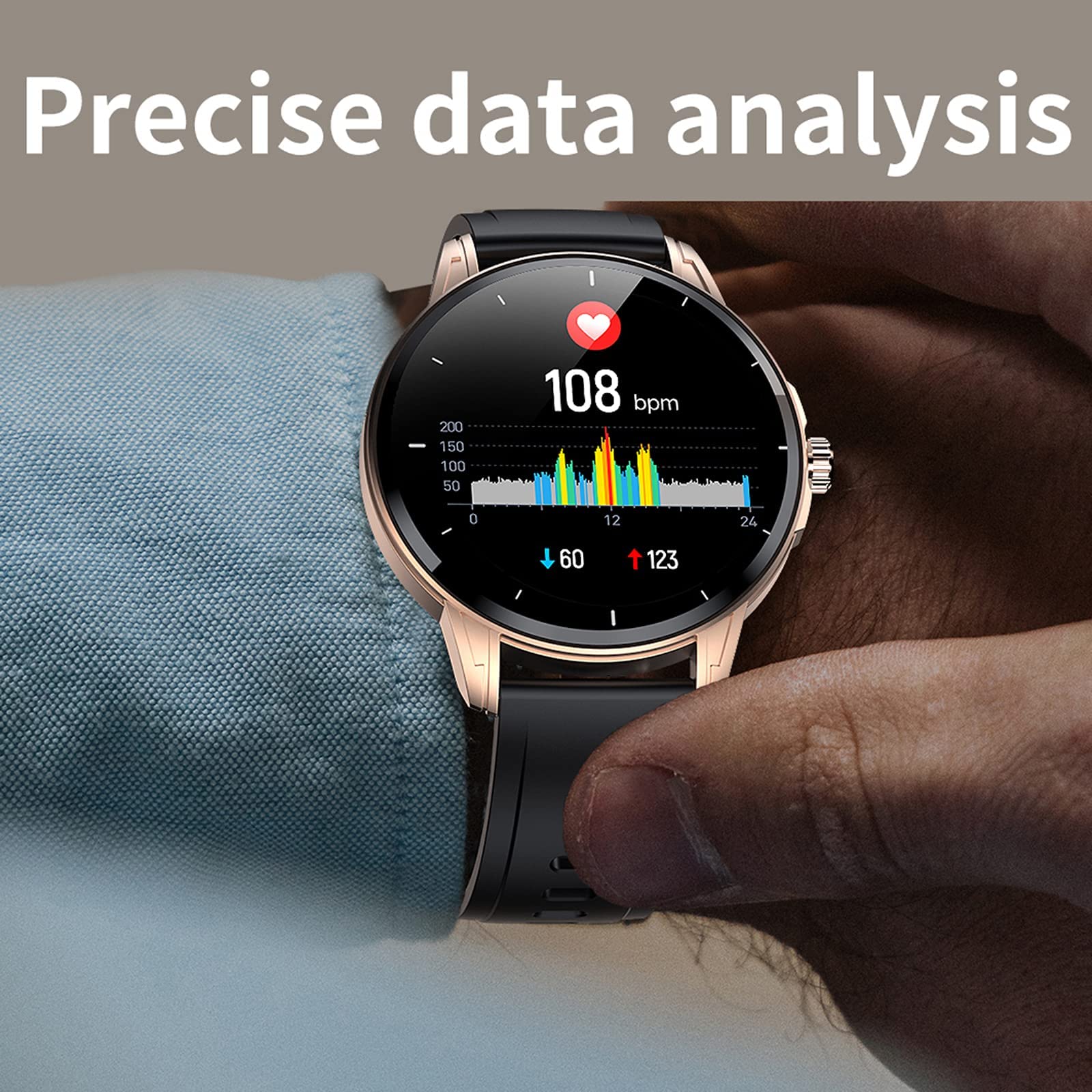 Reloj inteligente para mujeres y hombres Fitness Tracker Relojes para Android/iOS con monitor de frecuencia cardíaca durante el sueño y oxígeno en sangre IP67 Reloj inteligente resistente al agua con