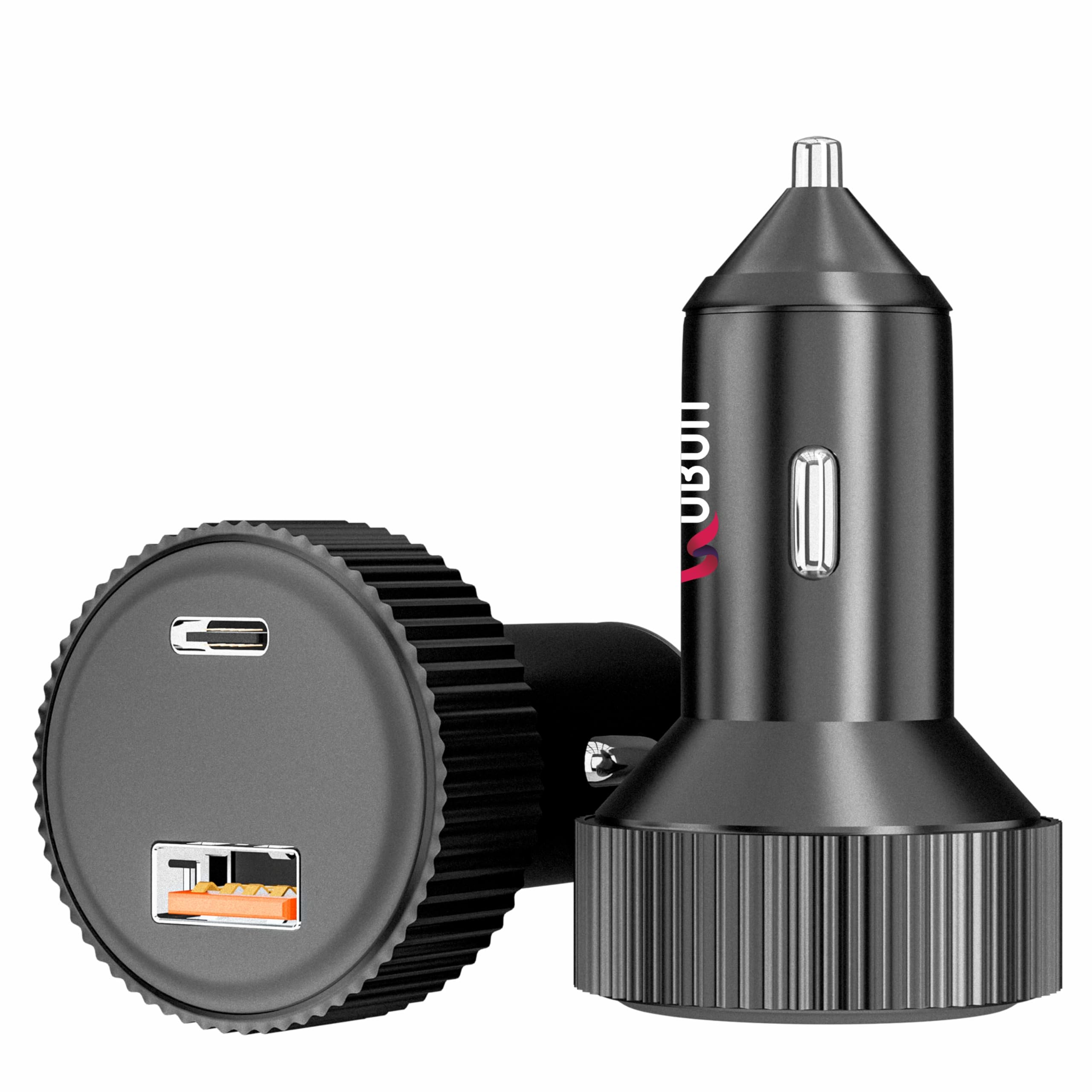 Ubon CH353 100W Dual Output Speed up Car Charger with Type-C PD & USB 3.0, Charging Adapter Compatible with Cars for iPhone & Android Smartphone, Smartwatch (Black)-image-17