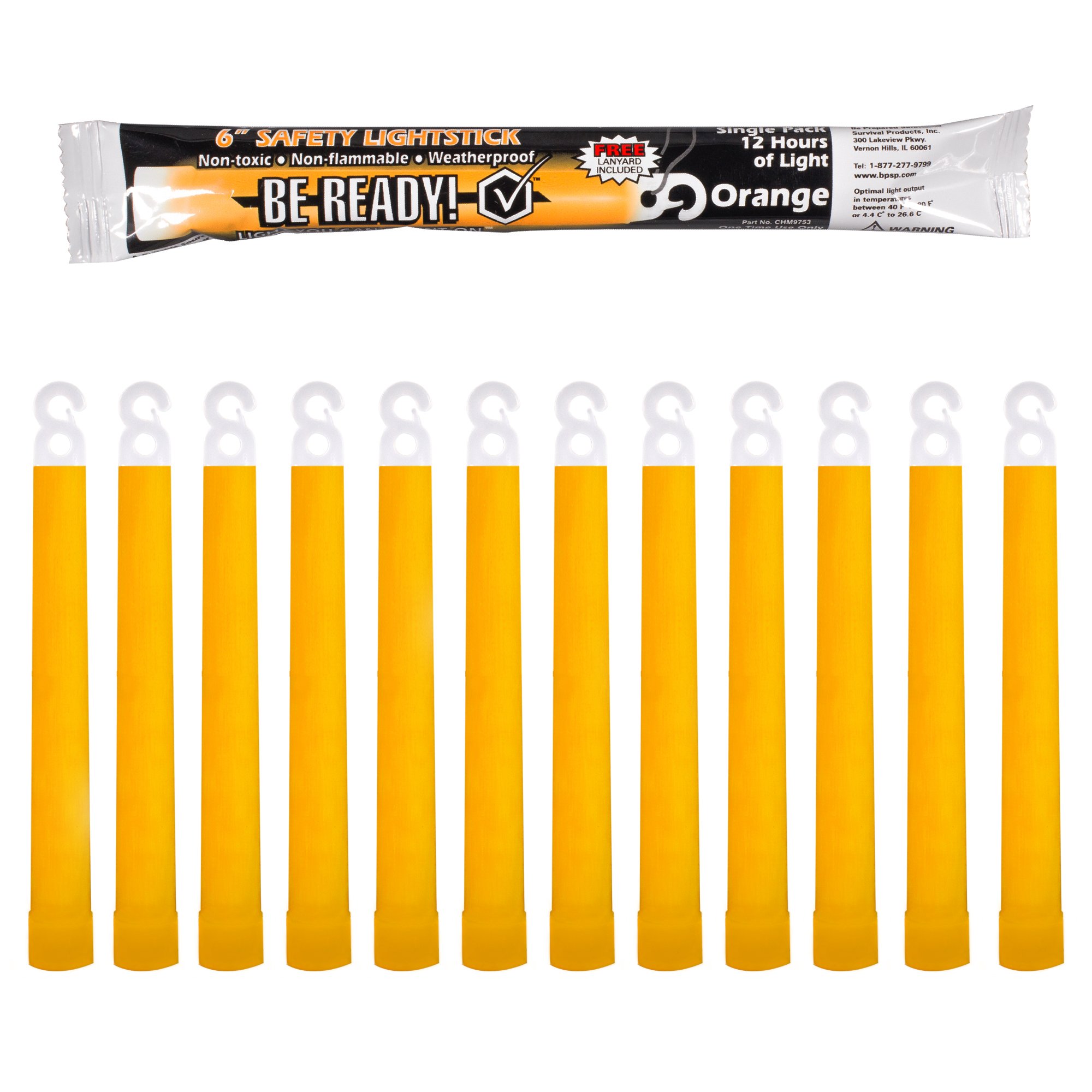 Buy Be Ready 12 Pack Orange Light Industrial Glow Sticks Emergency