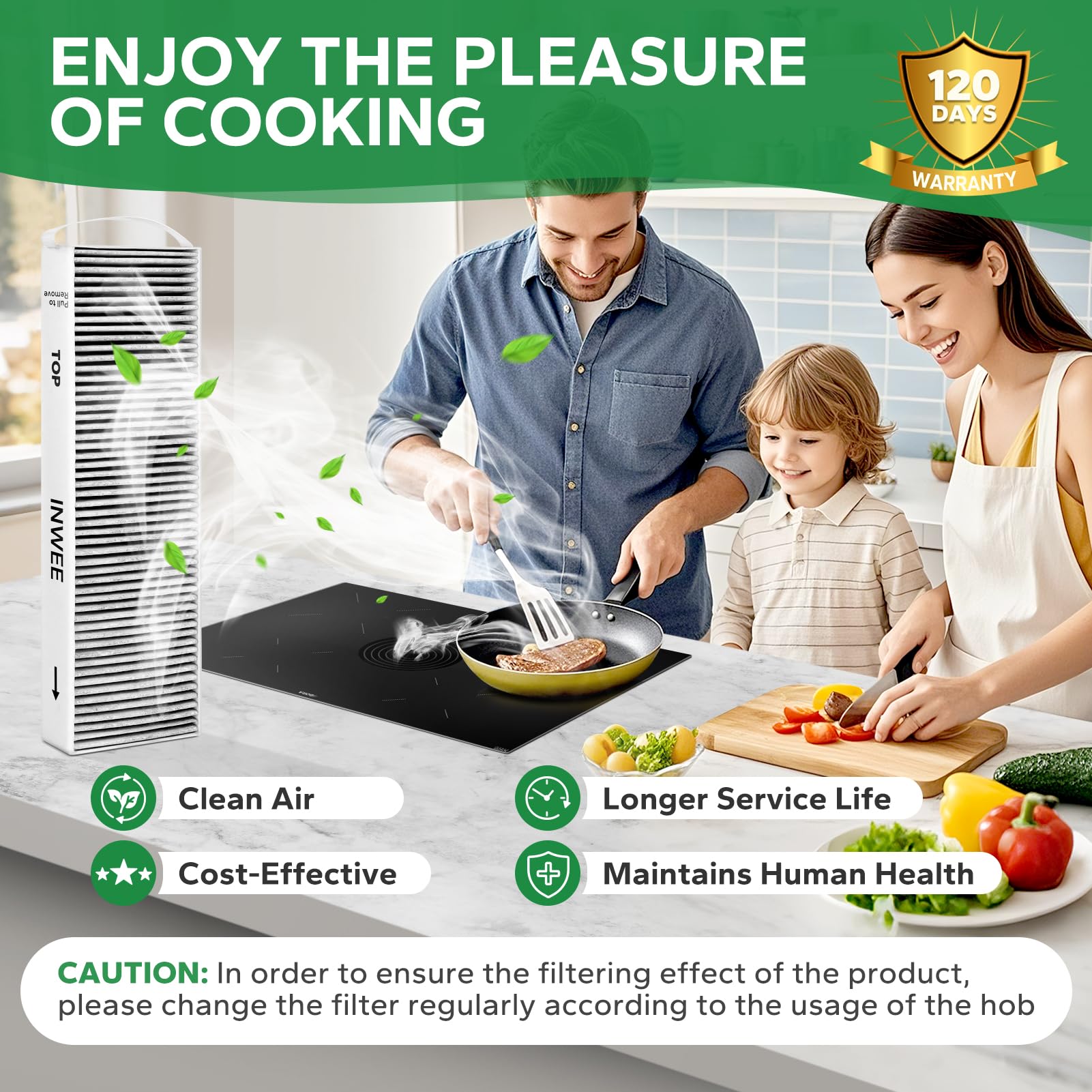 Filtre à Charbon Actif pour Bora Pure PUAKF, 2 x Filtre à Charbon de Haute Qualité pour Table de Cuisson Puru ou Puxu, Remplace PUAKF, Accessoires de Filtre Pure