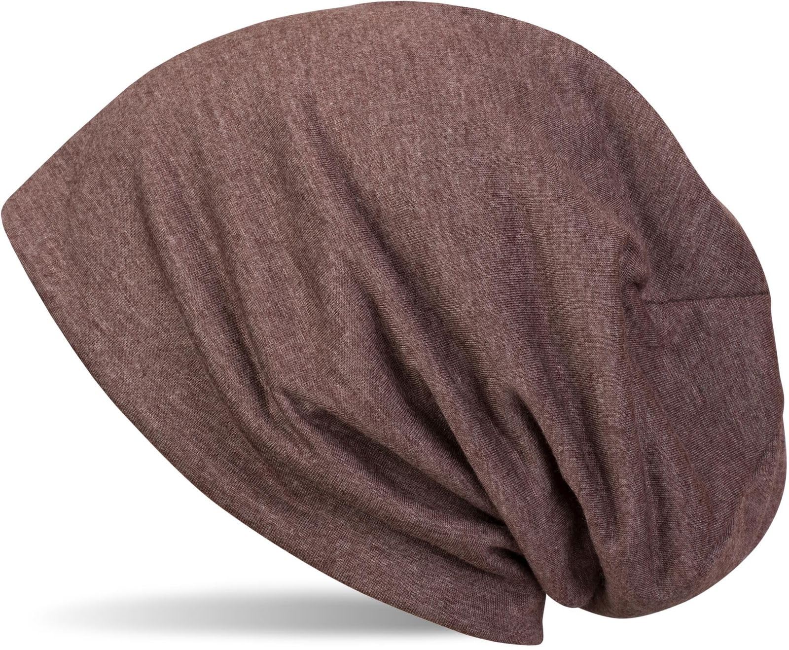 styleBREAKER Classic Beanie hat, Summer, Light, Unisex 04024018, Colour:Mottled Dark Brown