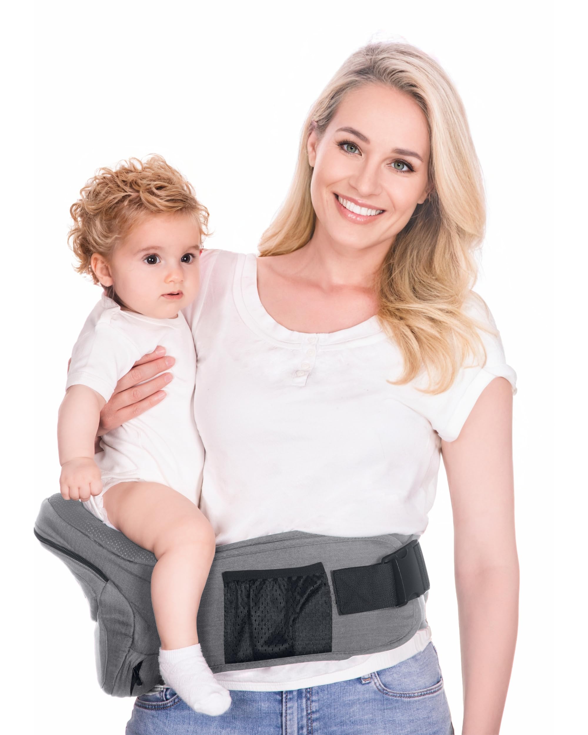 Marsupio Neonato 0-36 Mesi con Estensibile - Vincitore Premio Mom's Choice, Certificato Sicurezza Marsupio per Bambini, Ergonomico per Neonati 3-20 kg (Grigio)