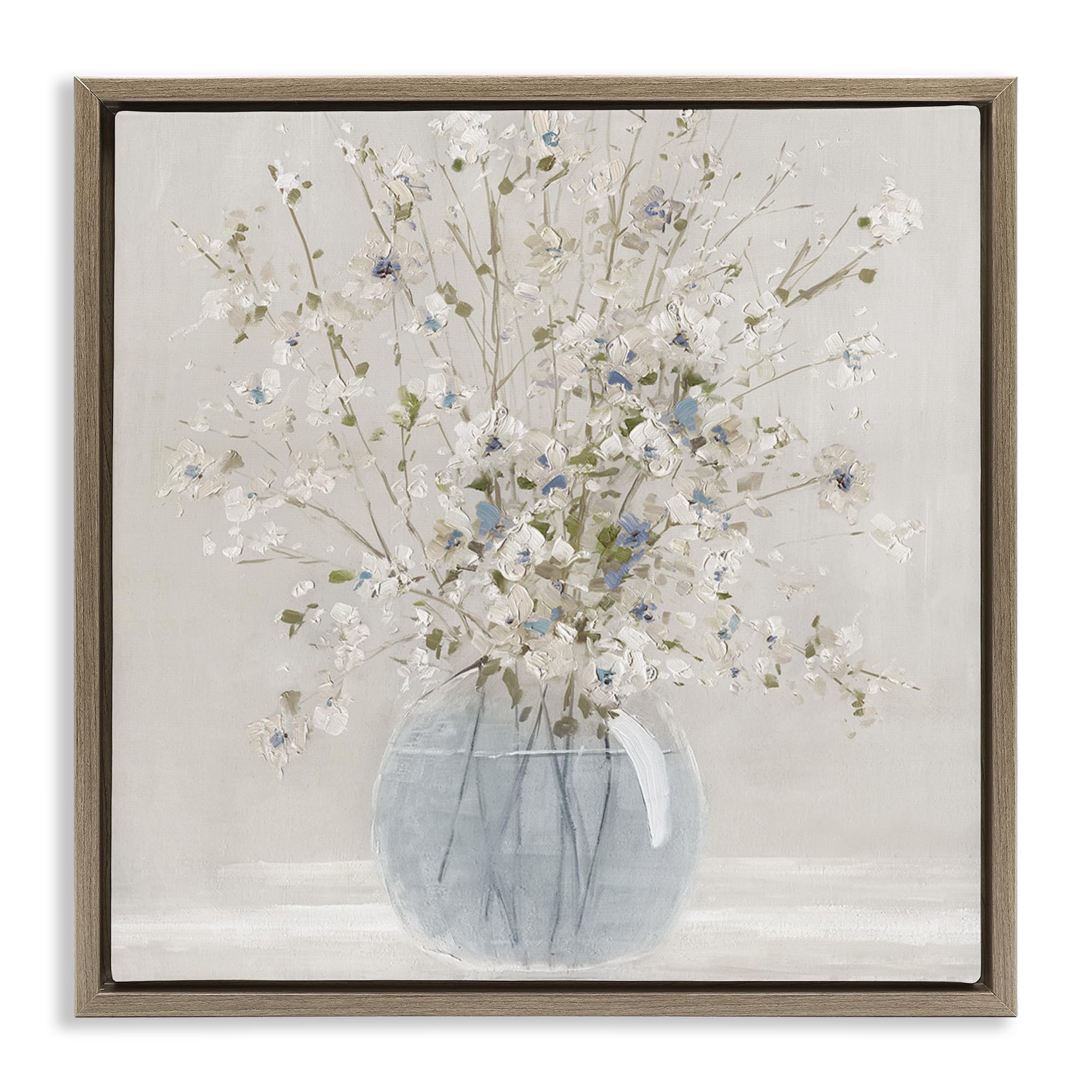 Stupell Industries Montalcino Elm (Textured) Subtle Glass Vase Bouquet, 24 X 24 Inch Canvas In Floater Frame