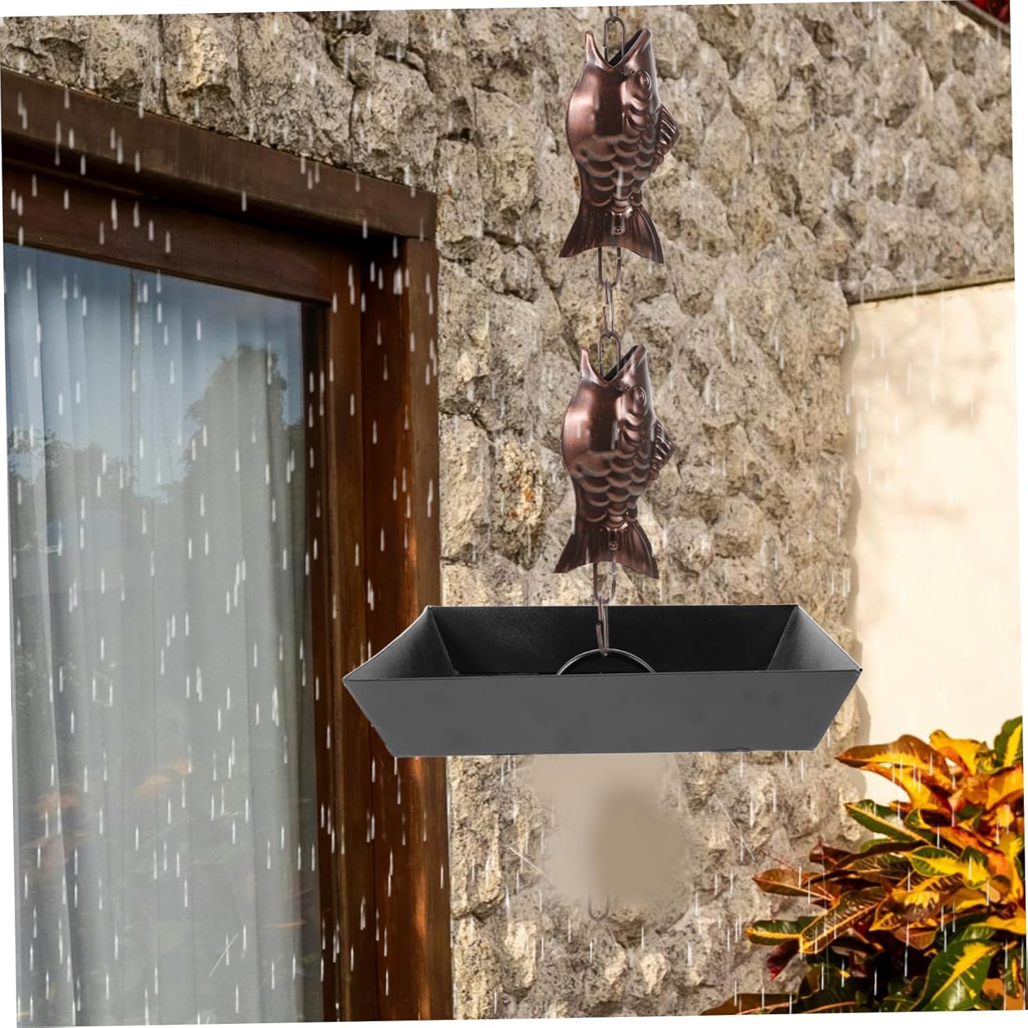 Home Rain Chain Decorative Rain Chain for Gutters Basin Gutter Diverter