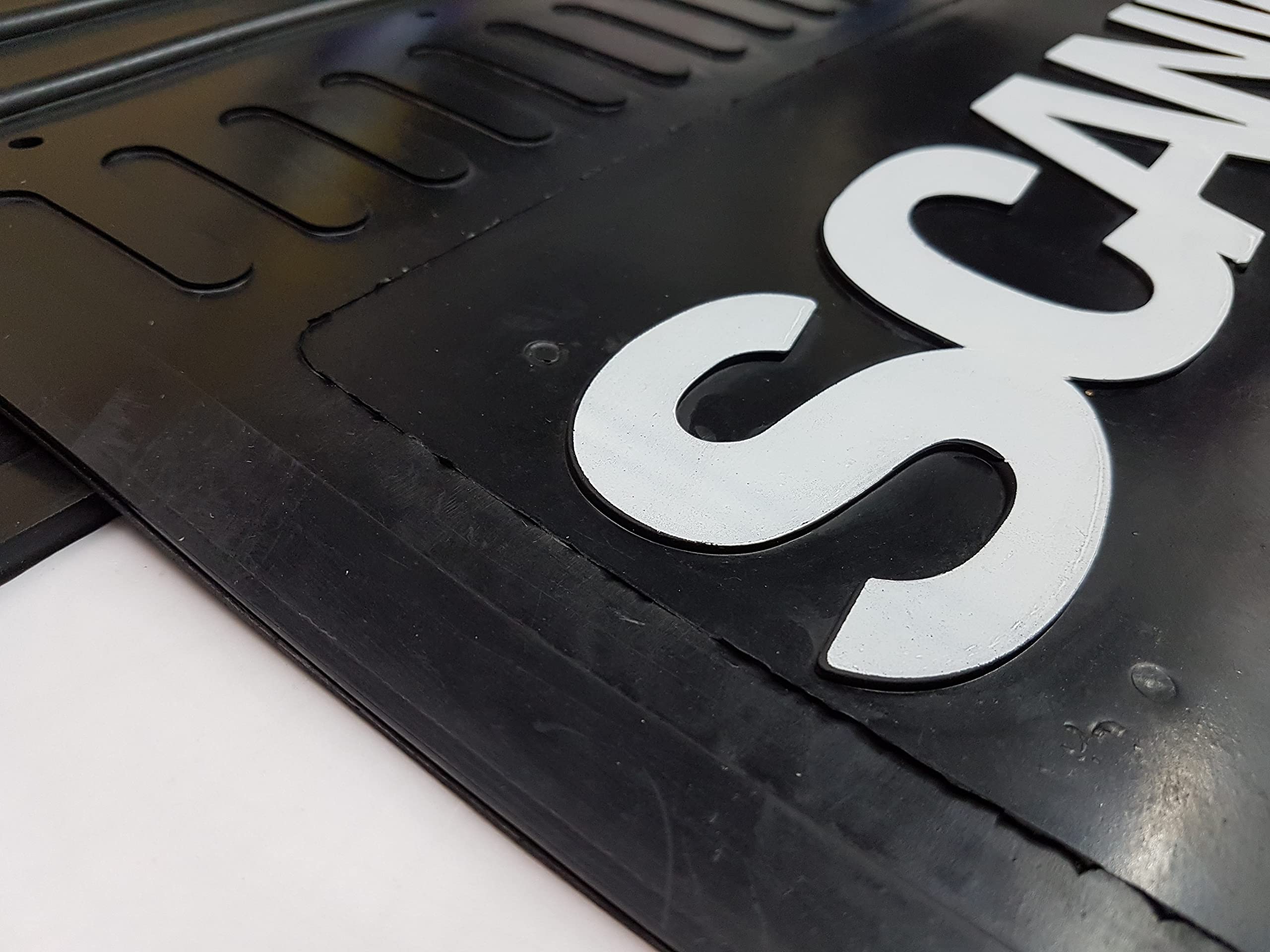 Defensas de goma con inscripción en relieve para camión, apto para todos los modelos SCANIA (negro)