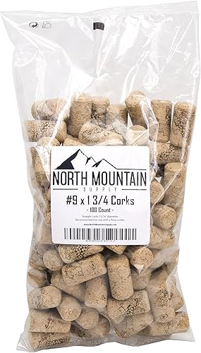 Miniatura 3 de North Mountain Supply Botella de vino de vidrio de 25.4fl oz con acabado de corcho de fondo plano y uva amorim NMS #9 de alta calidad, corcho