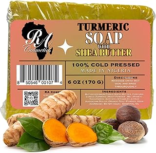 RA COSMETICS Barra de jabón de cúrcuma 100% n...