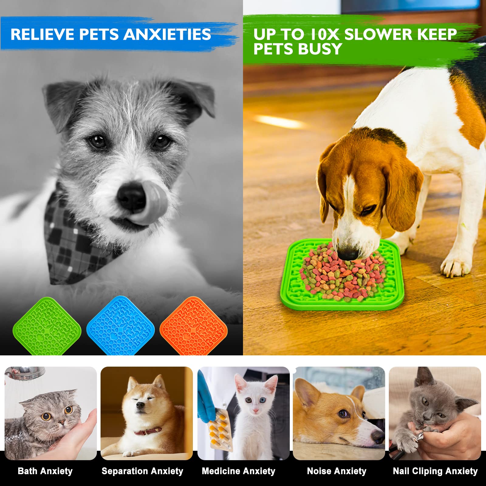 Cat Bowls Messy Mutts Silicone Therapeutic Licking Bowl Mat 10