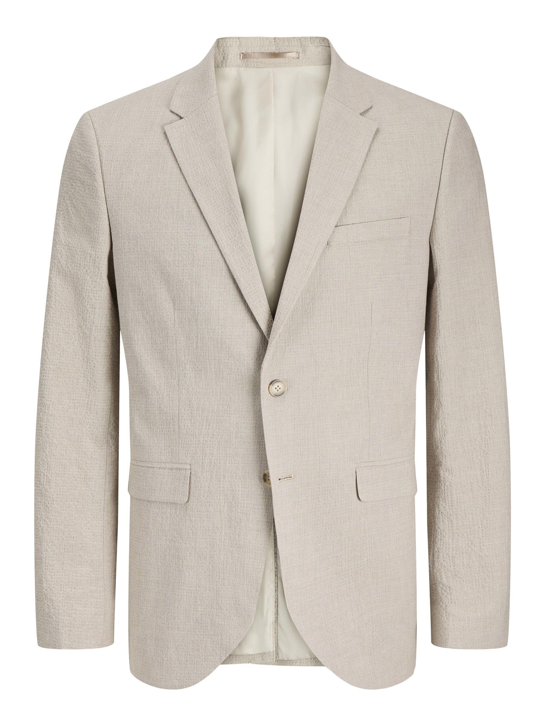JACK & JONES Men's Jprstan Seersucker Blazer, Silver Lining, 36