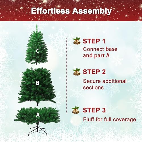 Miniatura 7 de Treepool Árbol de Navidad artificial de 6 pies con puntas de ramas 1910 (957 polietileno y 953 PVC), se siente real, sin luz, abeto de alta calidad,