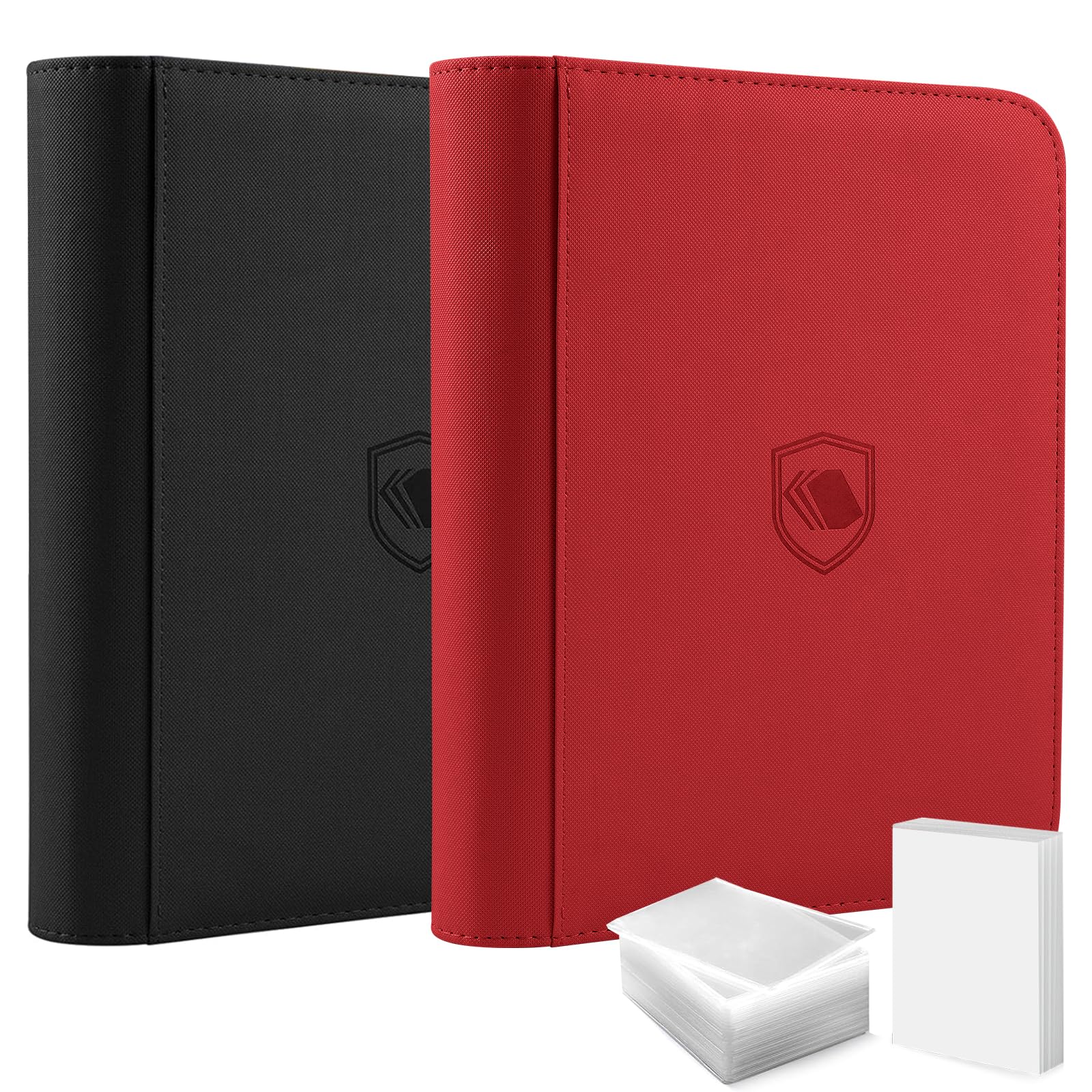 Toploader Binder 2 Pack, Holds 360 Toploaders Each, 108 Toploaders INCLUDED | 9 Pocket, Side Loading, Design for 3" x 4" Toploaders, Premium PU Leather Cover, Perfect for Sports Cards & TCG Collectors