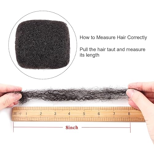 Vista 13 de Extensiones de cabello humano afro Kinkys a granel para extensiones de rastas afro rizado a granel, rizos de reparación, torsión, trenzado, pelo