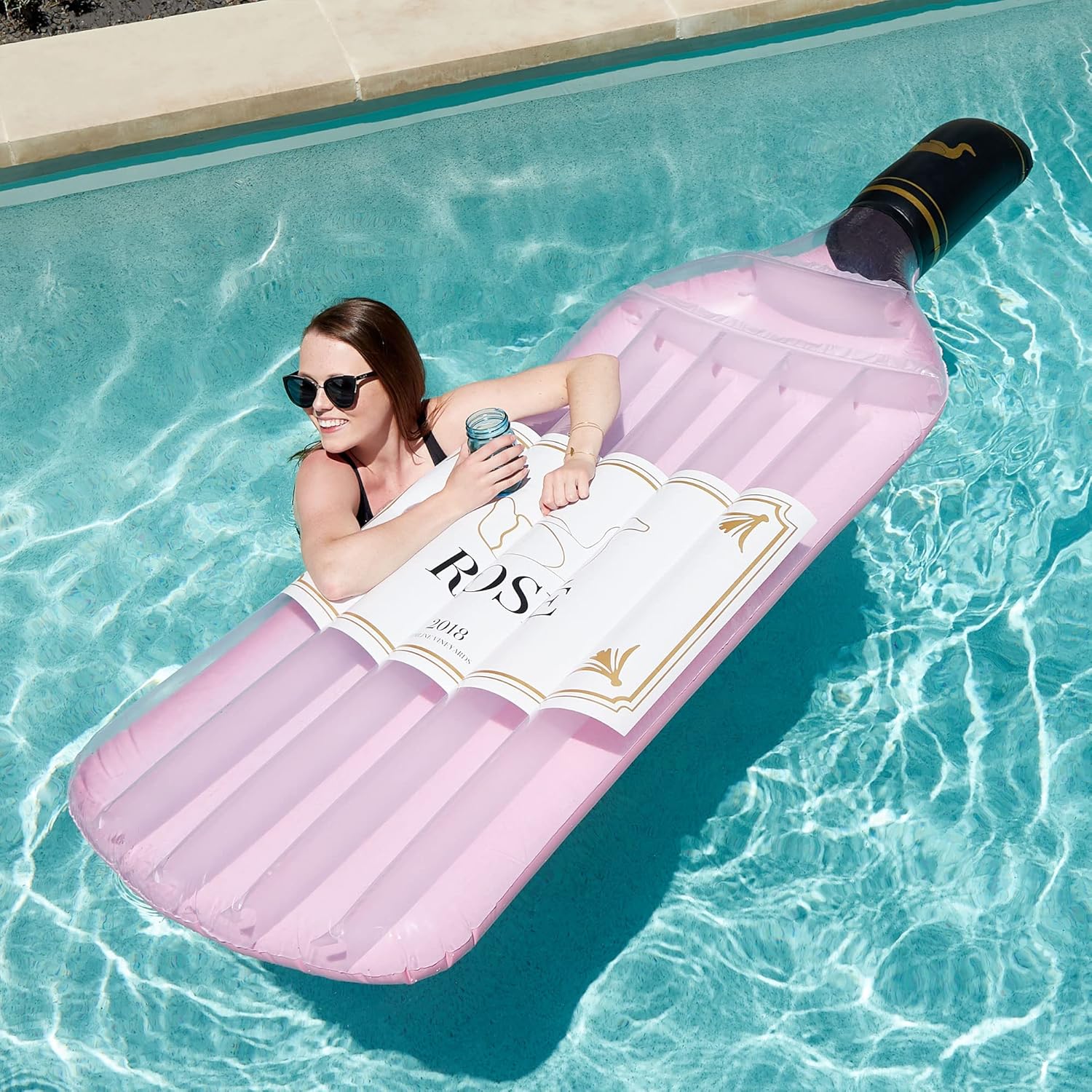 The Rosé Wine Bottle Pool Float