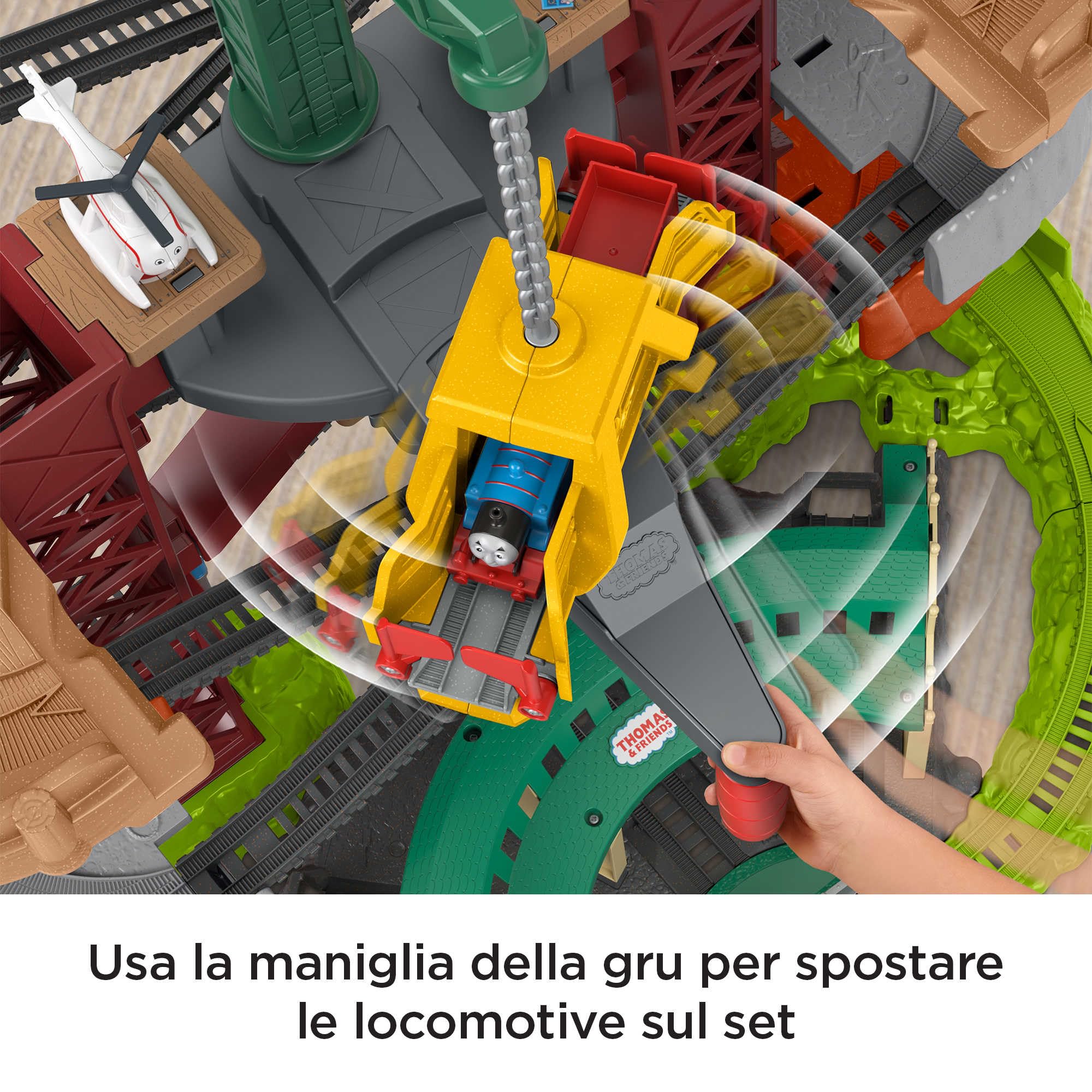 Thomas & Friends - Megatorre di Sodor, playset con pista multinivello e trenino motorizzado inclusi, con i luoghi e personaggi dello show, giocattolo per bambini +3anni, GXH09