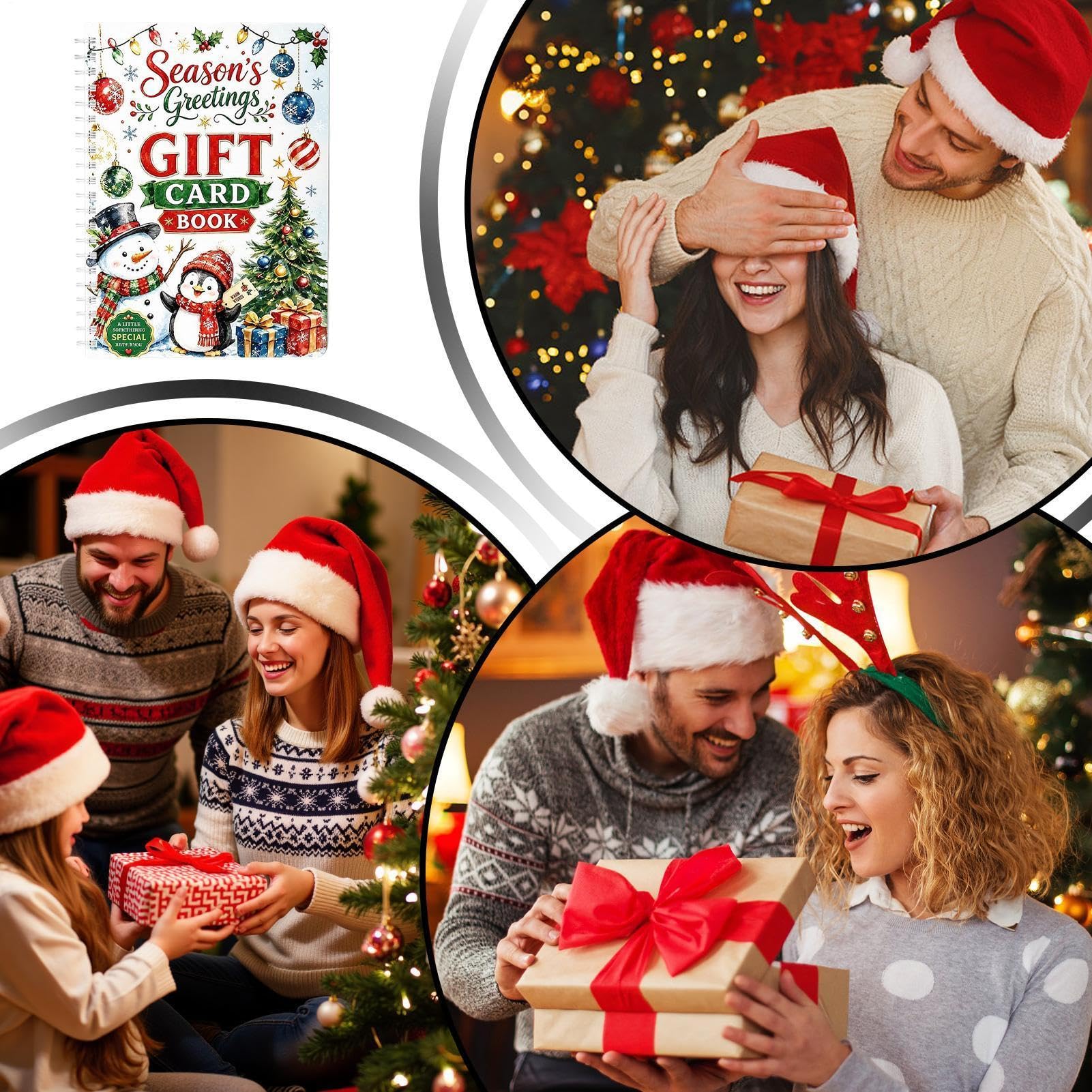 Livres de cartes-cadeaux pour Noël à spirales avec porte-monnaie