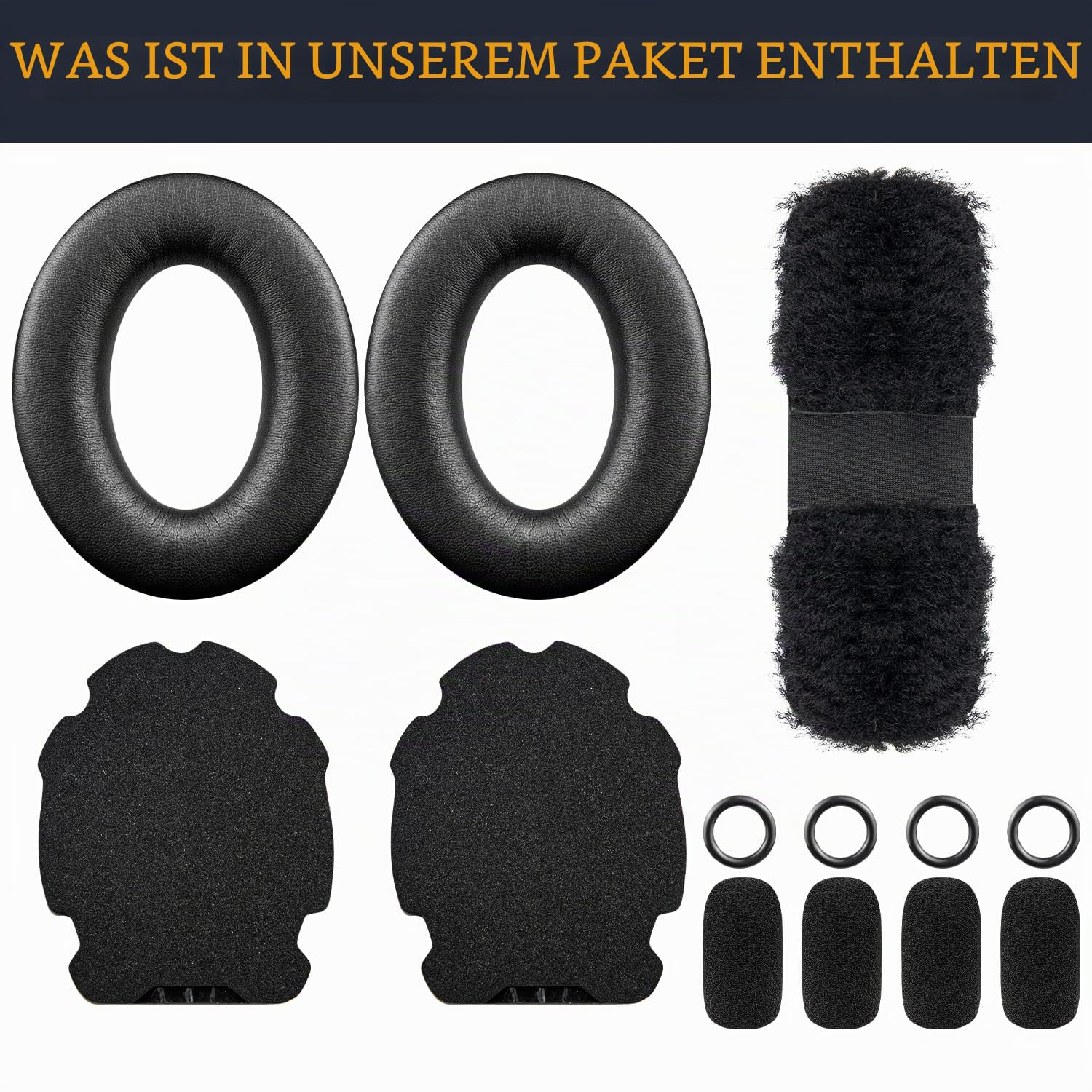SOULWIT Ersatzset für Bose Aviation (A20/X A10) – Schwarz | Ohrpolster + Kopfband + Mikrofonabdeckung für (A20/X A10) Kopfhörer