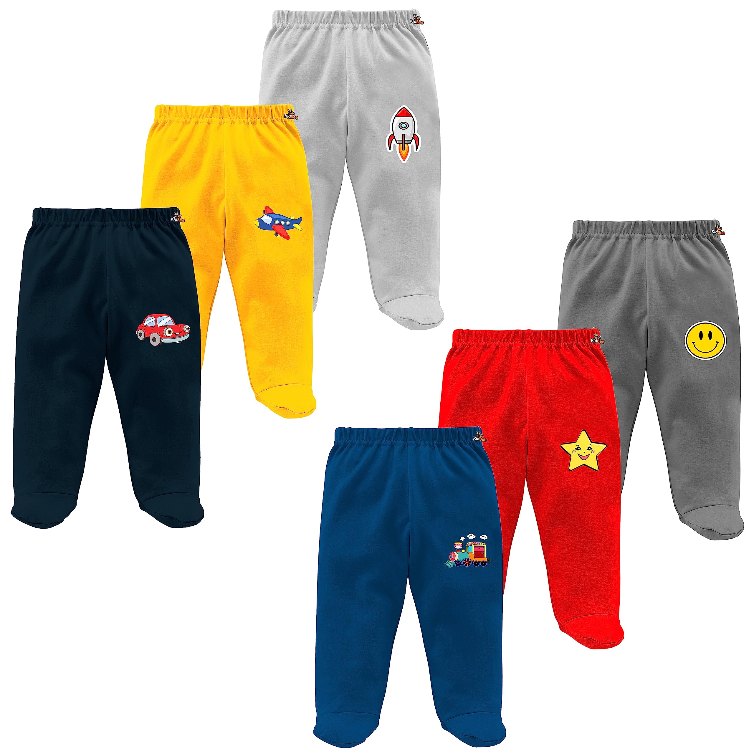 kidbee Baby Pant Pajama Leggings with Booties (Pack of 6)-picture-16
