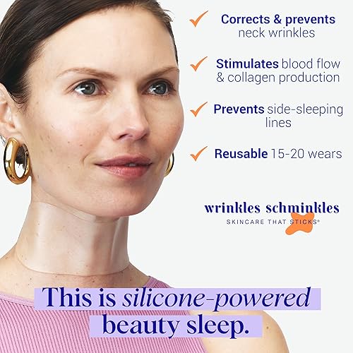 Miniatura 7 de Wrinkles Schminkles Parche antiarrugas para el cuello  Almohadillas alisadoras de silicona reutilizables, parches de arrugas formulados