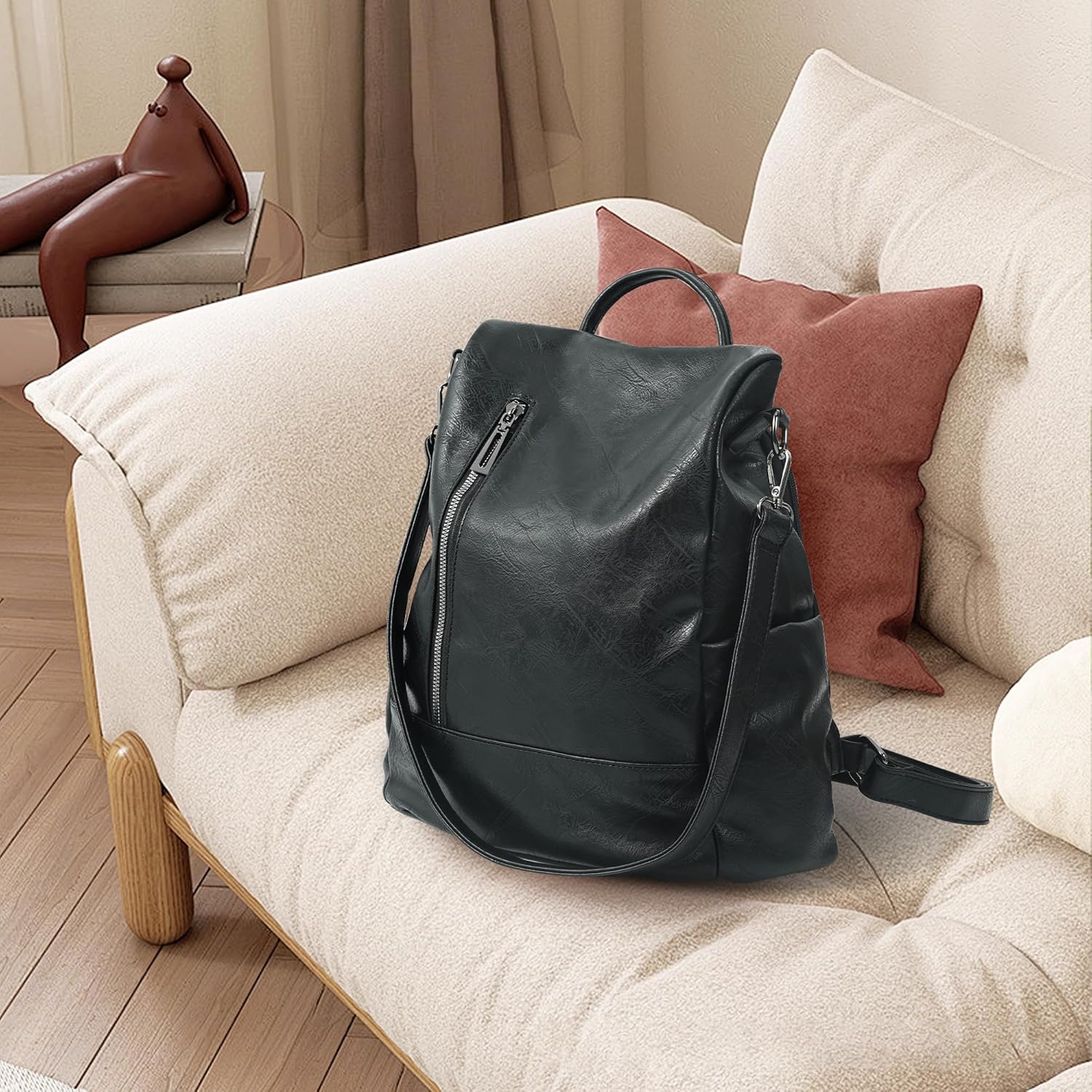 Small Women Backpack Purse PU Leather Anti-theft Casual Shoulder Bag Fashion Ladies Satchel Bags