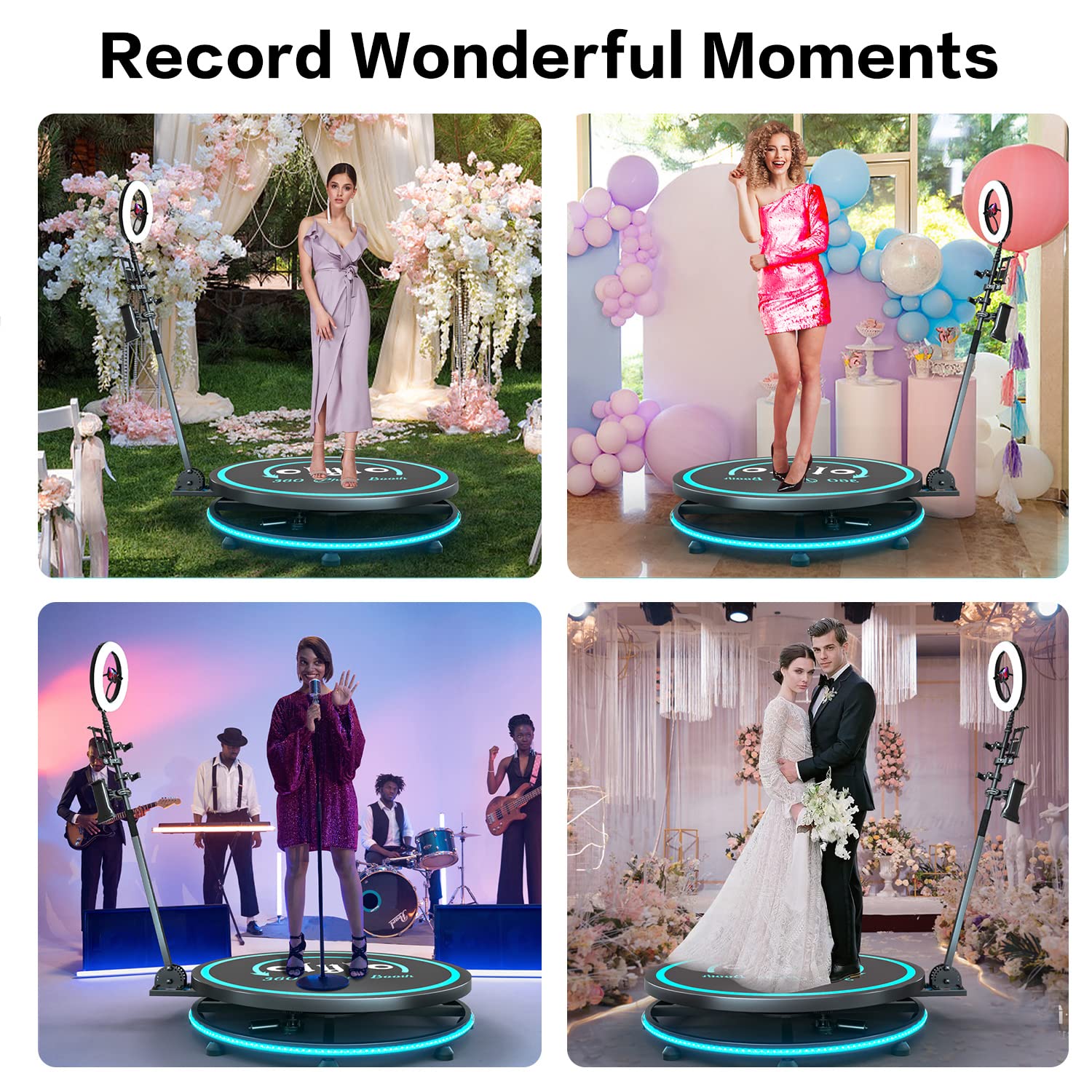 360 Photo Booth with Software APP, Free Logo Customization, Handheld Remote Control or APP Control (pickup in the cage)