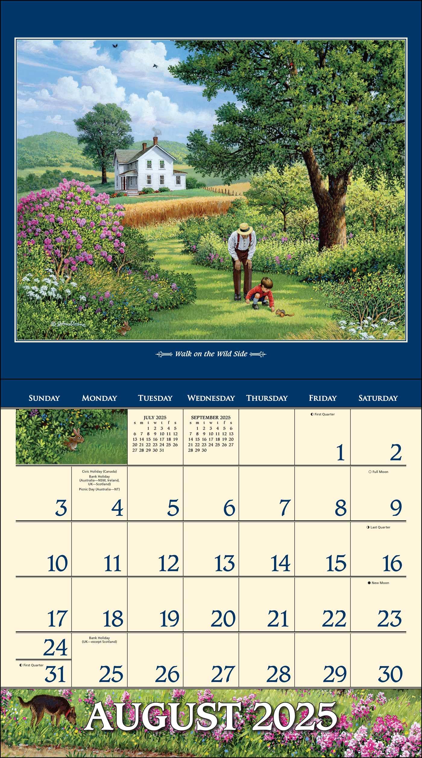 John Sloane's Country Seasons 2025 Deluxe Wall Calendar