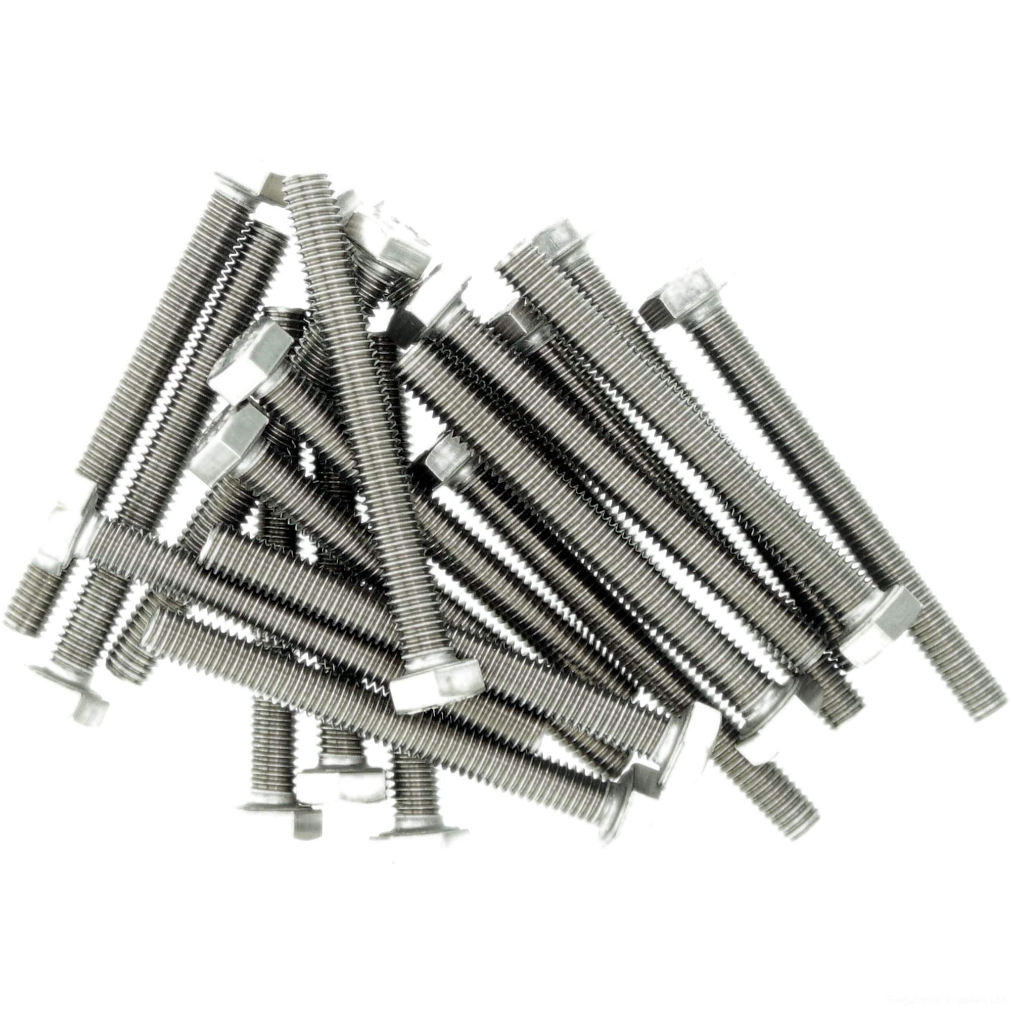 Singularity Supplies M8 (8Mm X 16Mm) Hex Bolt (Fully Threaded Setscrew) - Stainless Steel (A2) (Pack Of 20)