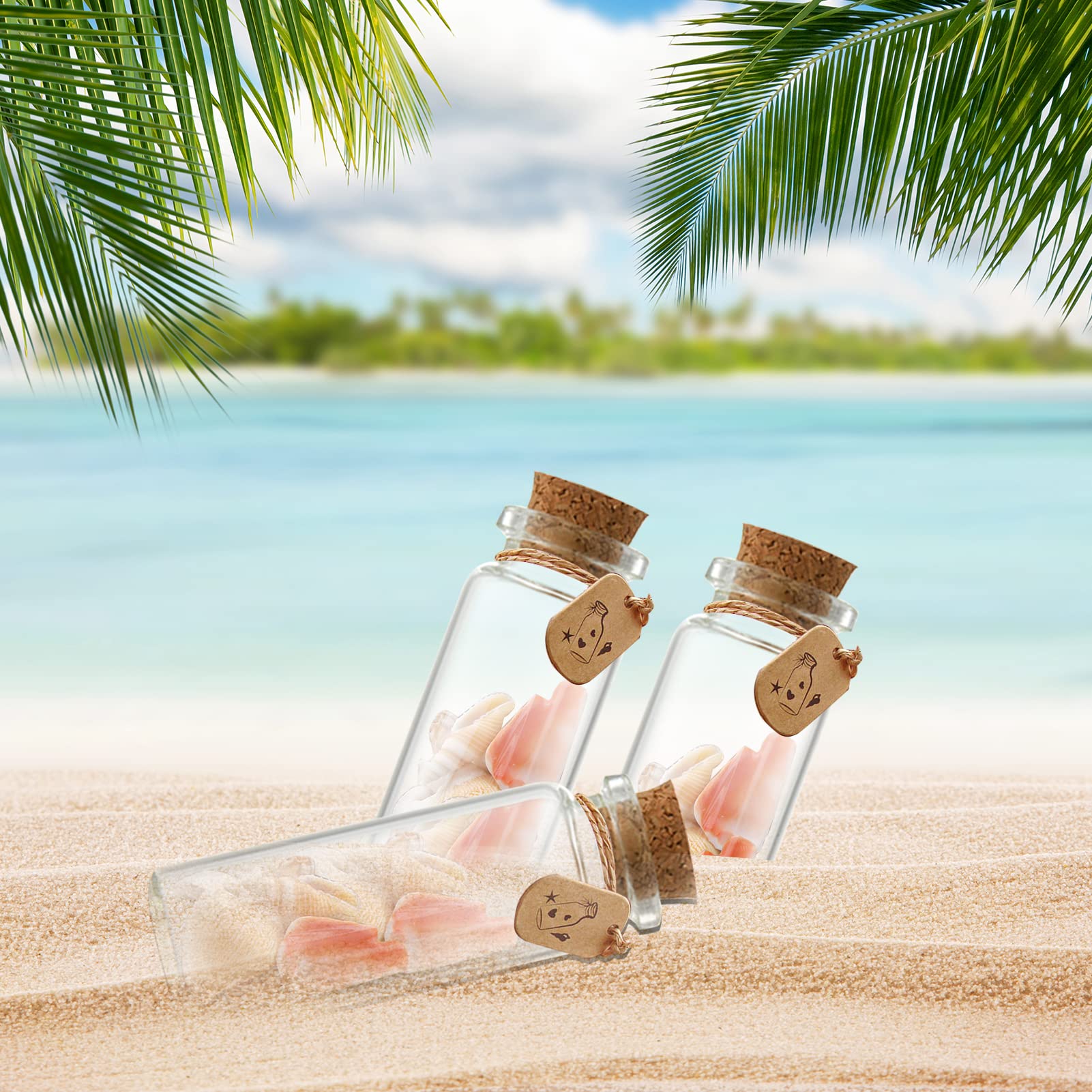 Udewo 10 Pcs Small Glass Bottles with Cork Lids - Image 4